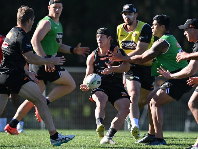 Harry Grant (centre) is not a buy – yet. Picture: AAP Image/Dean Lewins