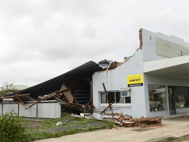 Cyclone Debbie damage in Proserpine. Picture: Wesley Monts