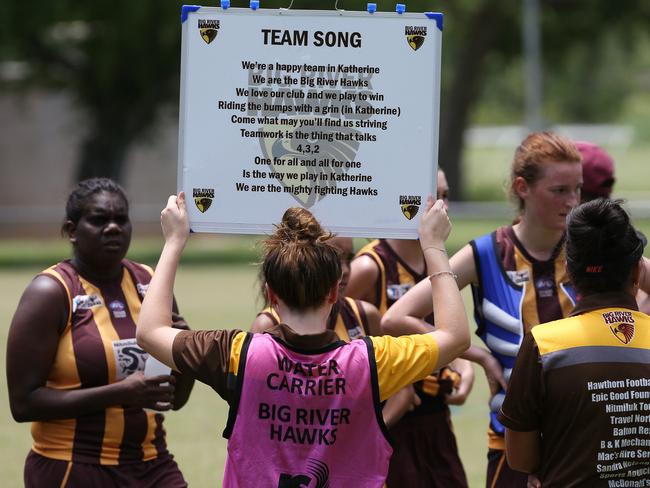 Big River has pulled out its under-18 teams from boys’ and girls’ NTFL competitions for 2020-21 in a short-term body blow for the Hawks. But there is confidence it can come back in better shape in future years. Picture: MICHAEL KLEIN