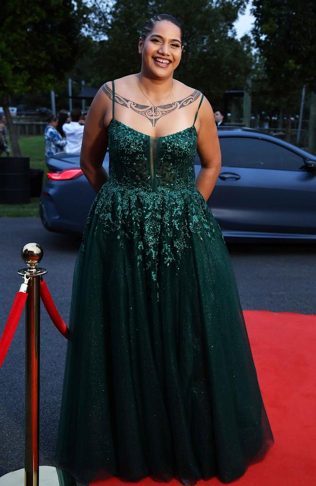 Kendra Heteraka at Nambour State College School Formal. Picture: Patrick Woods.