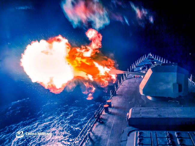 TheChinese guided-missile destroyer Shenzhen in waters off the South China Sea.