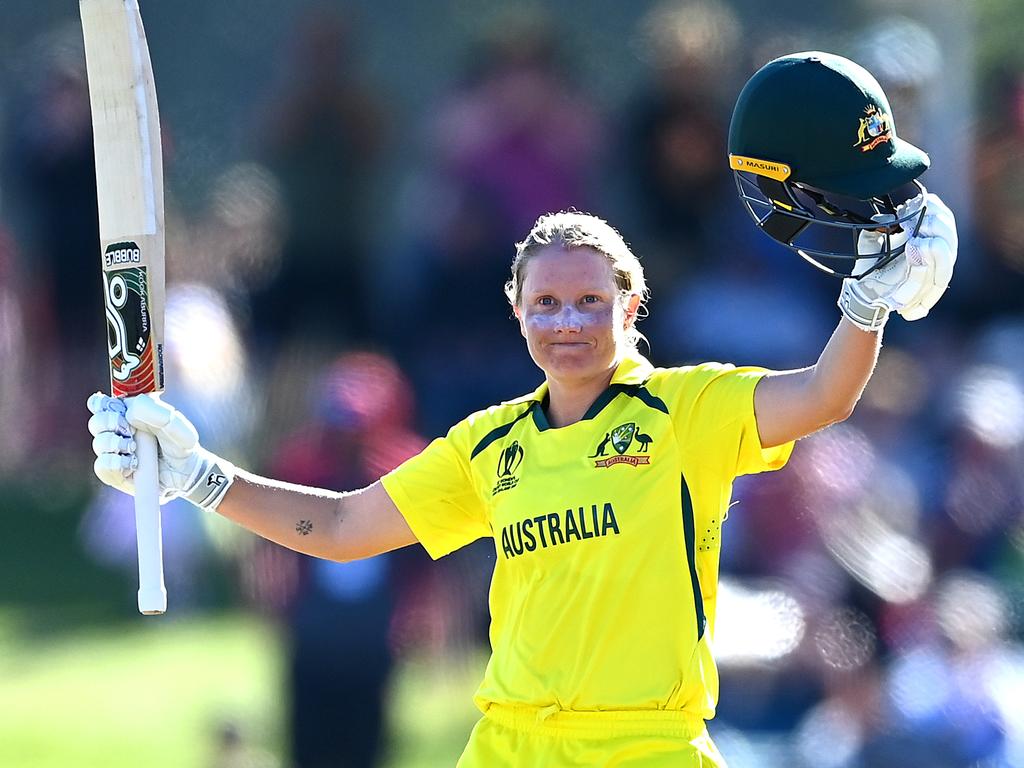 Alyssa Healy’s stunning World Cup final knock still leaves the wicketkeeper lost for words. Picture: Hannah Peters/Getty Images
