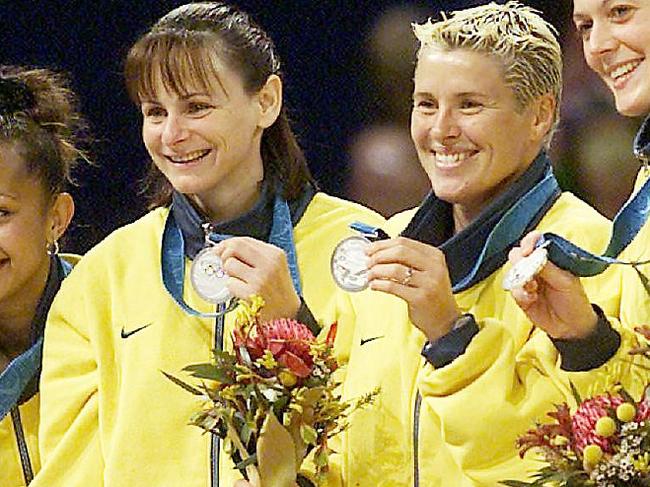 Sandy Brondello and Michelle Timms won a silver medal together at the 2000 Olympics. Picture: David Kapernick