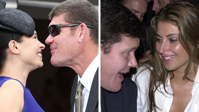 James Packer and his two ex-wives, Erica and Jodhi.