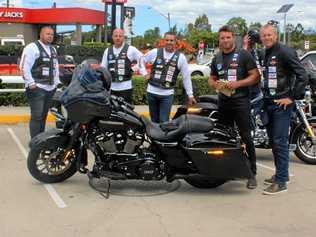 ROAD HOGS: Mark O'Meley, Beau Scott, Brad Fittler, Danny Buderus and Michael Buettner in Grafton. Picture: Tim Jarrett