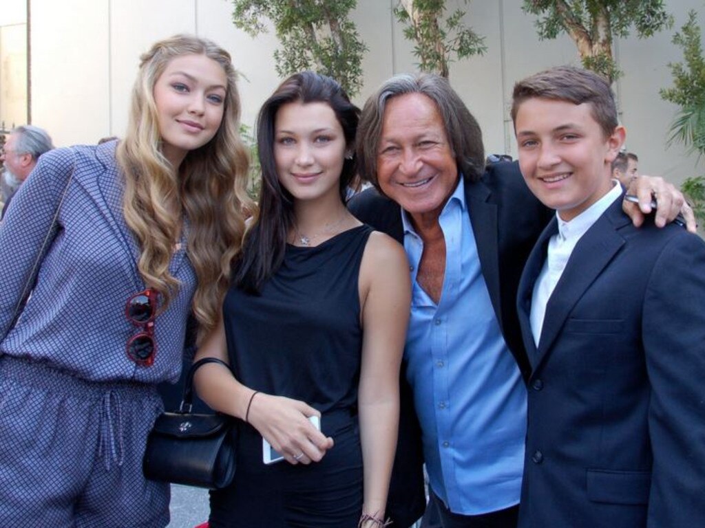 Gigi, Bella, Mohamed and Anwar Hadid in an undated photo. Picture: Supplied