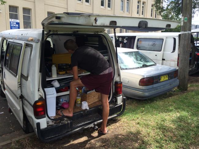 Campers a re living out of vans in Camperdown. Picture: Supplied