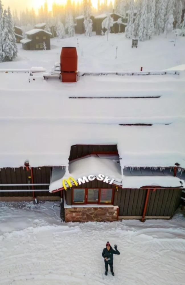 There’s even a ski-thru window at one popular Macca’s restaurant in Lindvallen, Sweden. Picture: Instagram/garyhe