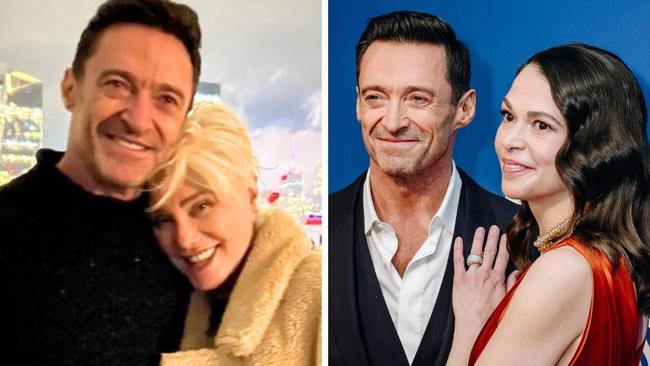 Hugh Jackman with his ex and current partner.