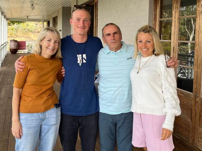 Julie Dignum, 65, with grandson Kai Lacey, 20, her husband Dan Dignum, 67, and their daughter, Lauren Lacey, 40. Picture: Supplied