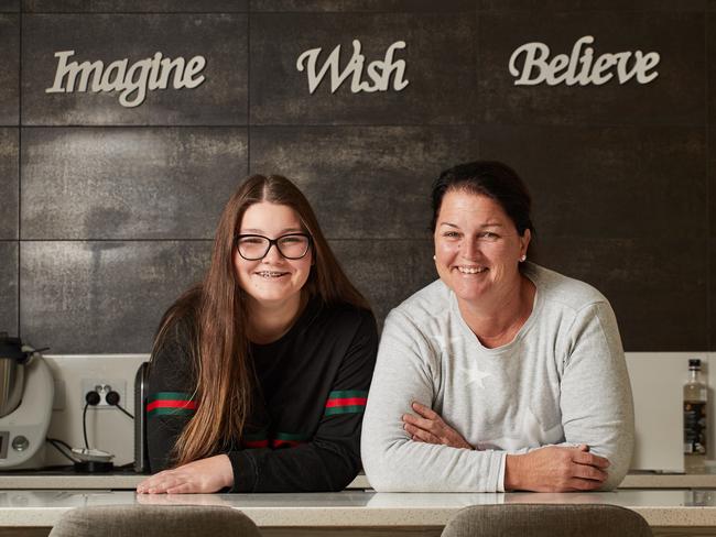 McKenzie, 17 with her mum, Kerri Tilbrook pose for a picture at their family home in Harrogate, where McKenzie has had diabetes all her life, Wednesday, May 22, 2019. Picture: MATT LOXTON