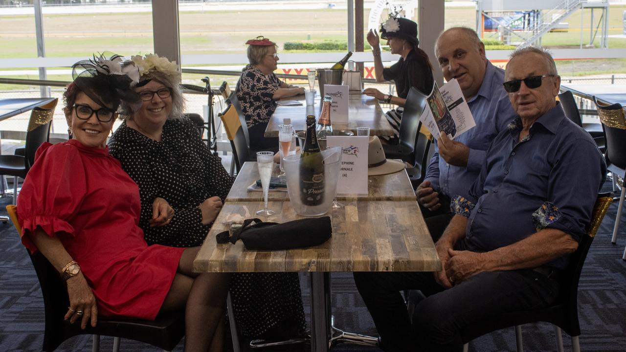 Irene Zunker, Jo Targato, Fred Targato and Lindsay Zunker at the Bundaberg Catholic Schools Race Day.