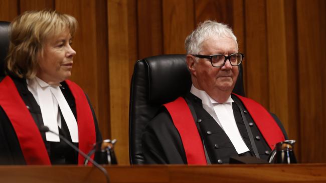 Justice Helen Wood and Chief Justice Alan Blow at the recent ceremonial sitting for the Supreme Court of Tasmania’s 200-year anniversary. Picture: Nikki Davis-Jones