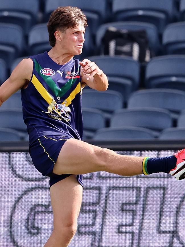 Neil Erasmus in action for the AFL Academy last year.