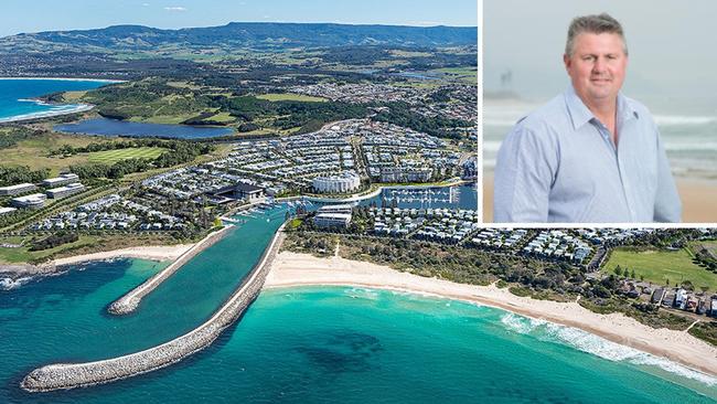 Connery Real Estate director Paul Connery said property close to the new marina in Shell Cove is likely to be popular in 2022. Picture: Shellharbour City Council and LinkedIn