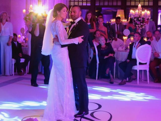 Ayik on his wedding day to Dutch-born Fleur Messelink, who runs a legitimate hair transplant clinic in Turkey.