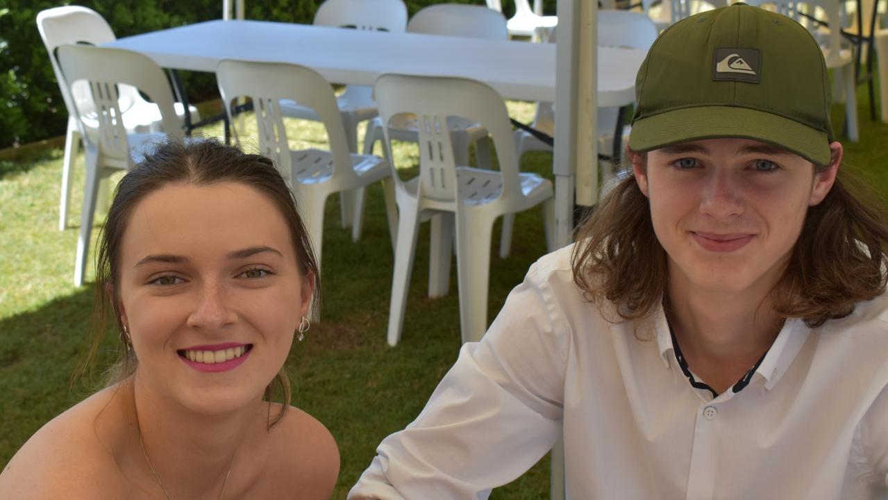 Summer Rutledge and William Rennell at the Gympie Times Ladies Race Day 2021. Photo: Elizabeth Neil