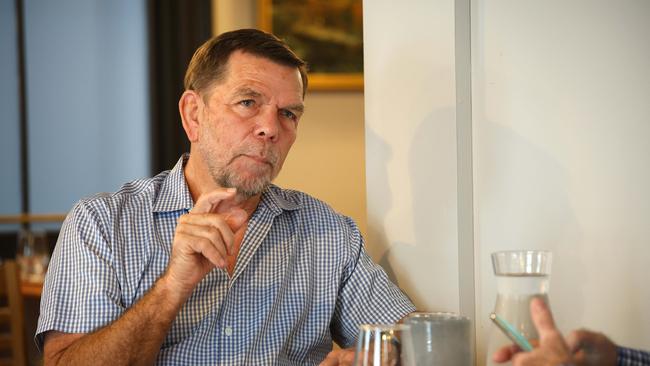 Graham “Skroo” Turner at lunch with Michael Madigan. Picture: David Clark