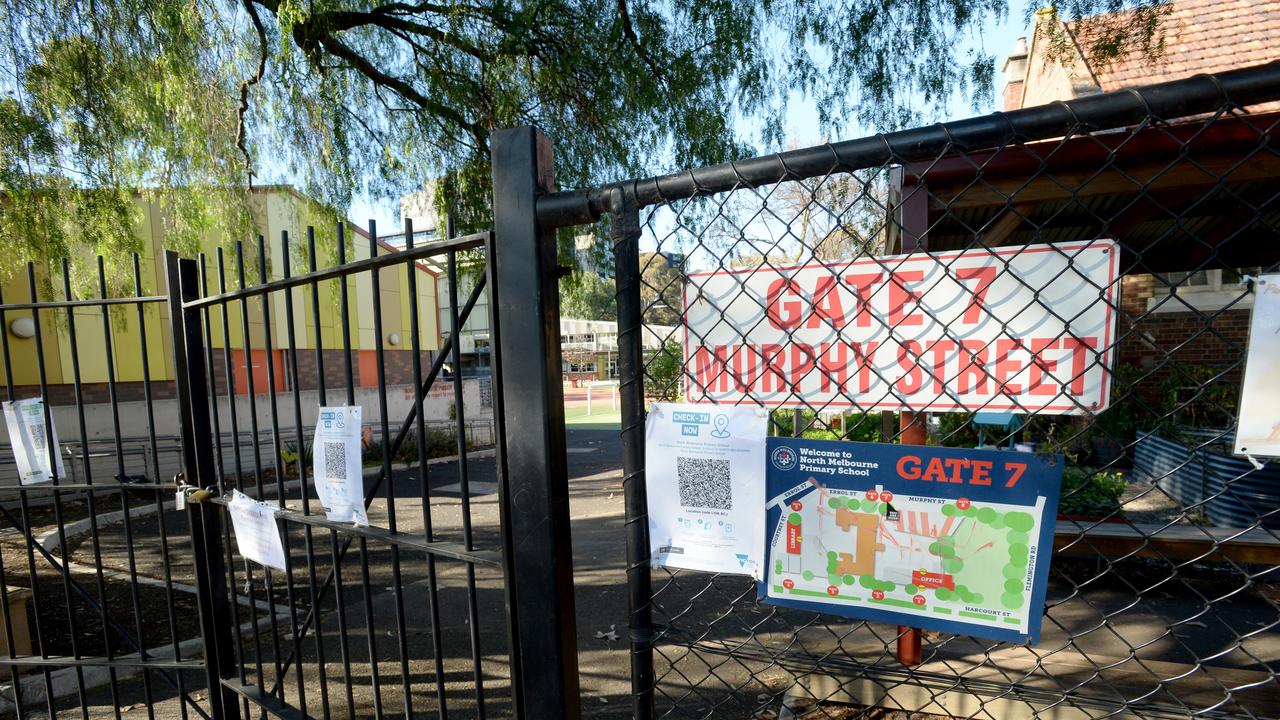 North Melbourne Primary School was closed after two Covid infections were linked to the site. Picture: NCA NewsWire / Andrew Henshaw