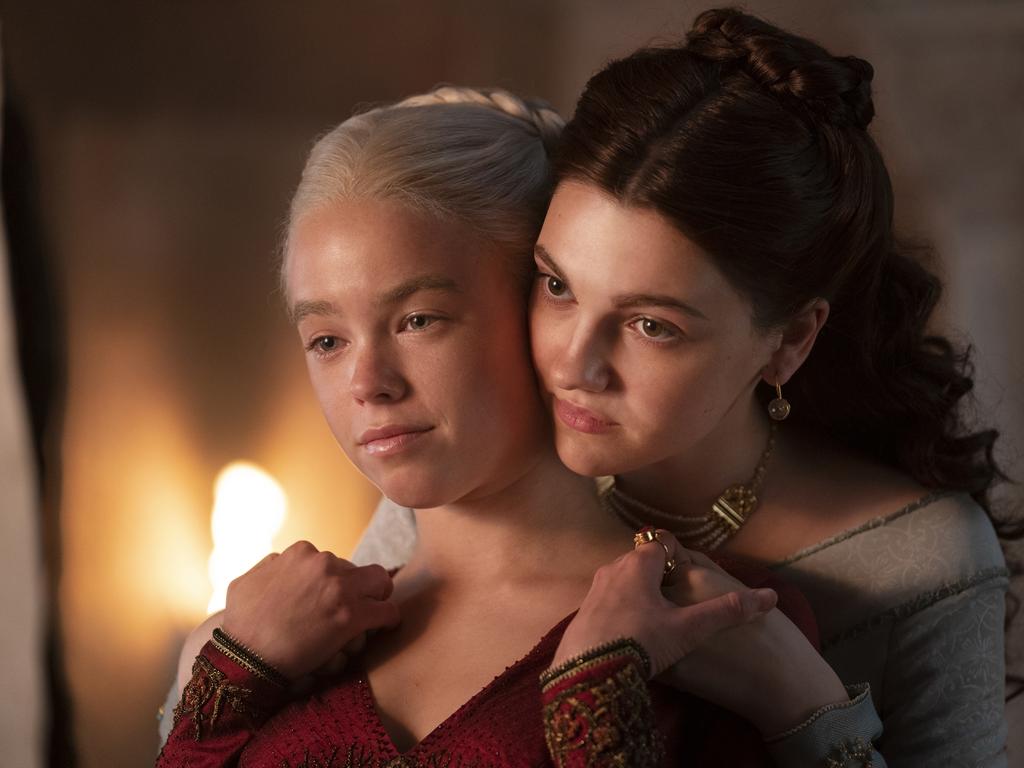 House Of The Dragon stars Australian actress Milly Alcock as Young Rhaenyra, and Emily Carey as Young Alicent. Picture: HBO/BINGE.