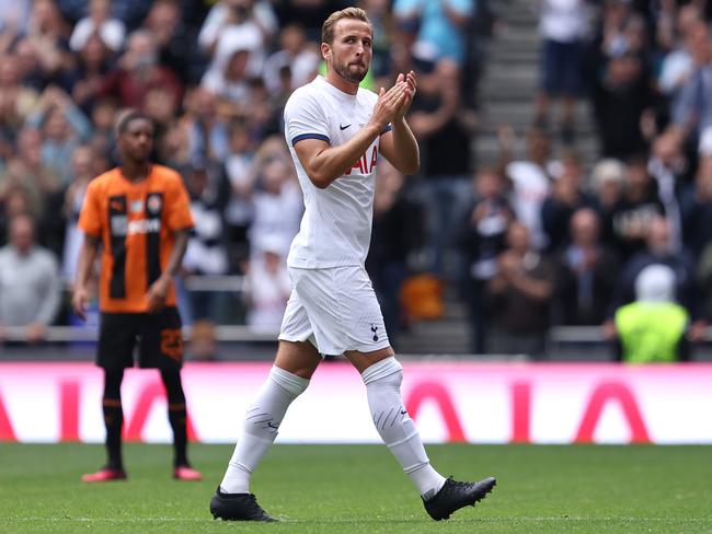 Harry Kane was taken off after scoring four goals during the pre-season friendly match between Tottenham Hotspur and Shakhtar Donetsk. Picture: Charlie Crowhurst/Getty Images