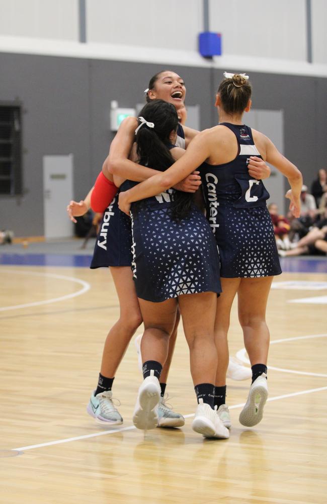 QISSN 2024 division one grand final - Canterbury College v Somerset College. Pictured: Canterbury celebrates win