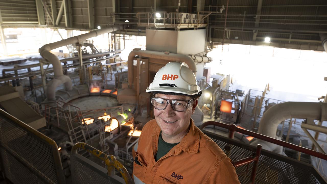 Casting production superintendent Josh Curnow at the BHP Olympic Dam smelter. Picture: Brett Hartwig