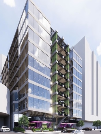 An artist's impression of Silverstone Development's 10-storey office building at 14 Stratton St, Newstead.