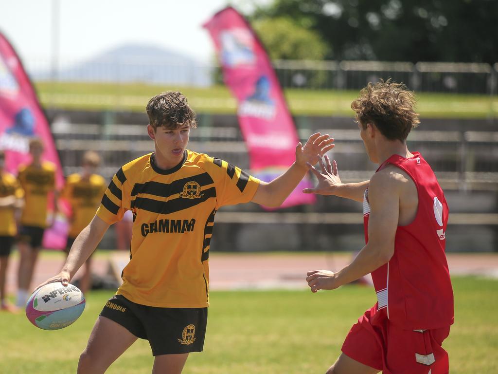 Townsville Grammar V St Pauls at the 2024 Gold Coast Titans All Schools Touch Football Picture: Glenn Campbell