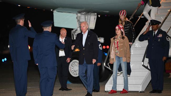 Joe Biden lands at Joint Base Andrews in Maryland. Picture: AFP