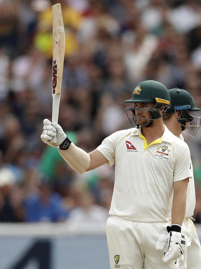 Travis Head celebrates his half century against England at Edgbaston. Picture: Ryan Pierse/Getty Images