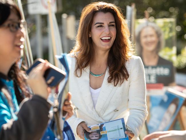 Chatswood, Sydney, NSW. Pics by Julian Andrews. Pictures show Liberal candidate for Bradfield, Gisele Kapterian, talking to voters in Chatswood.