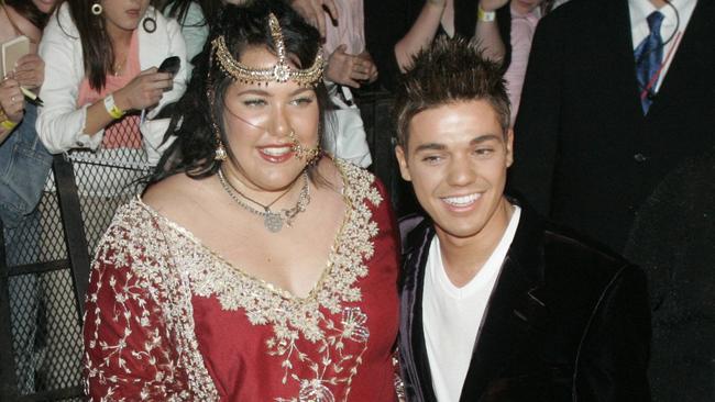 Casey Donovan and Anthony Callea at the Australian Idol red carpet in Sydney in 2004.