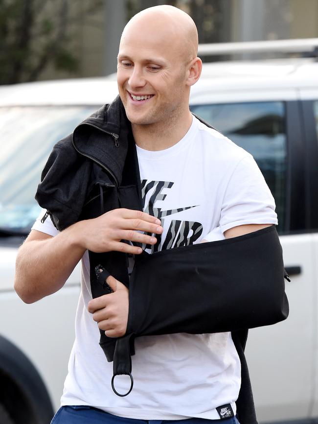 Gary Ablett made the hard decision to have surgery after consulting a surgeon following his shoulder injury in Round 16. Picture: Nicole Garmston