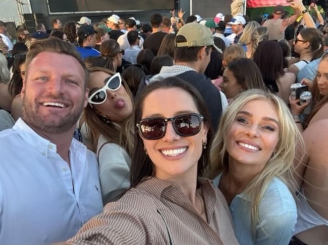 Sam Groth with Bec Judd at LIV golf Adelaide.