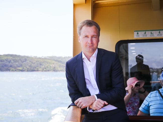 James Griffin, Manly MP, organised a protest to save a second Manly ferry for the Manly to city route and supports the move to introduce the Emerald class vessels. Picture: Dylan Robinson