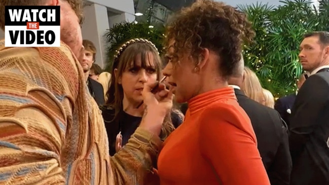 Mel B gets makeup touch-up on Logies red carpet