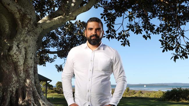 Indigenous campaigner Dean Parkin aimed squaring at cost-of-living concerns, saying the voice would save Australia money. Picture: Liam Kidston