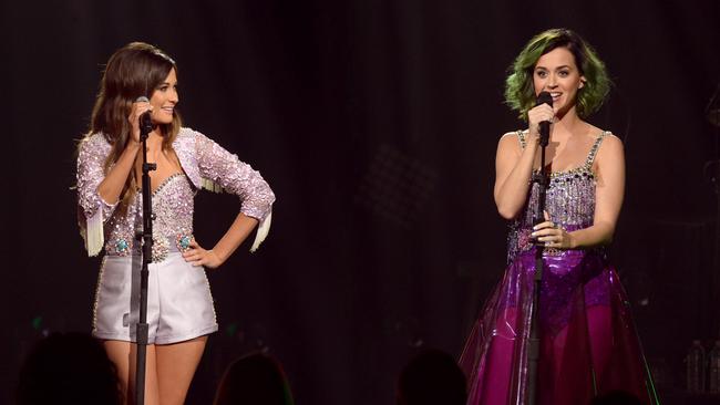 Country crossover ... Katy Perry helped champion Musgraves when she tweeted her support for Merry Go Round and then took her on Prismatic tour of America. Picture: Rick Diamond / Getty Images.