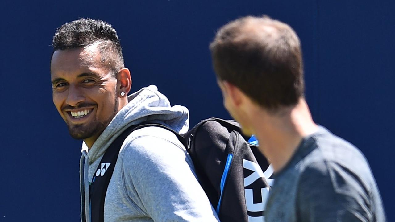 Australia's Nick Kyrgios was at his brilliant best in a win over Andy Murray at Queen’s Club.
