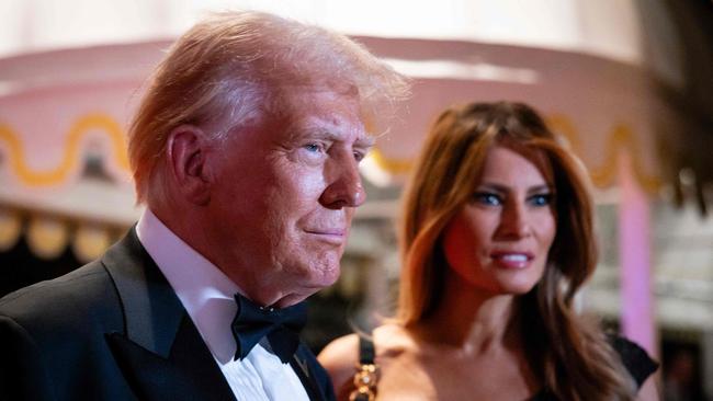 Donald and melania Trump at his Mar-A-Lago resort on New year’s Eve. Picture: GettyImages