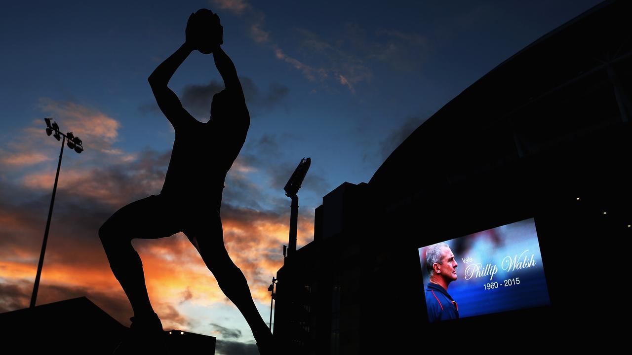 The other side of Adelaide Oval, during Walsh’s memorial service in 2015. Picture: Getty Images