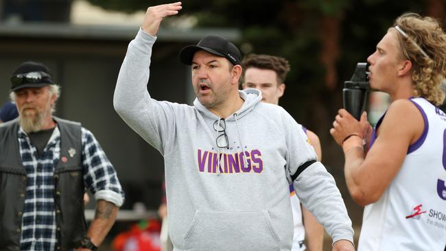 WRFL: Altona coach Corey McCall isn’t impressed. Picture: George Sal