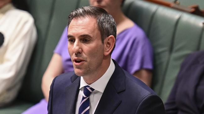 Treasurer Jim Chalmers hands down the 2023 budget in Canberra on Tuesday. Picture: Getty Images