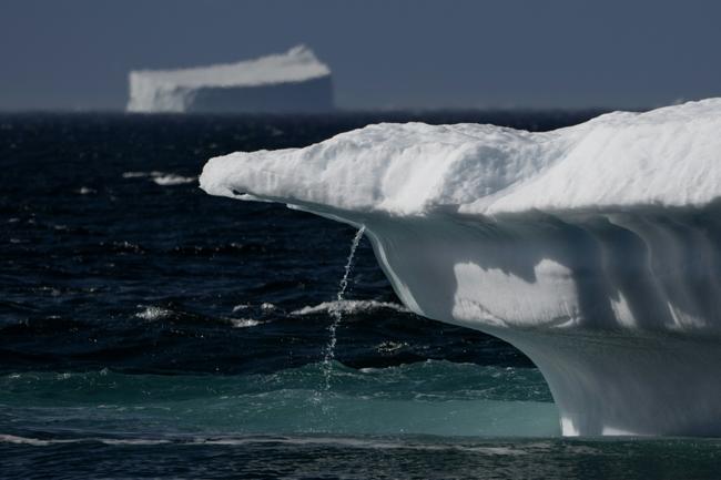 An iceberg melting in Scoresby Sound, Greenland, where temperatures are rising four times faster than the global average