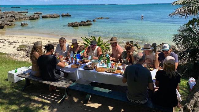 Chris Hemsworth at Lord Howe Island. Picture: Instagram