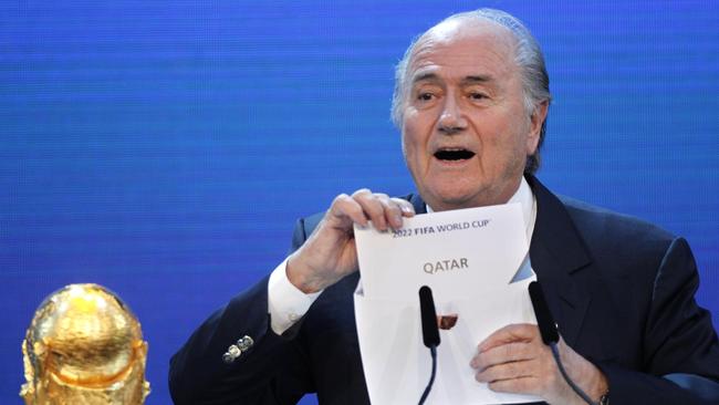 Sepp Blatter’s decision to award the World Cup to Qatar ultimately led to the end of his reign. Picture: AP