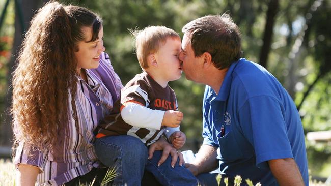 Kerry and Clive Faggotter with their son Ethan (27months) in Truro, South Australia today. Ethan is a surrogate child, and mother Kerrie is calling on the SA Government to reform the laws. Pic - Sam Mooy / Adelaide Bureau