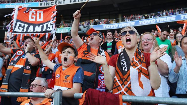 A huge crowd watch the Giants play in last year’s preliminary final at Spotless Stadium. Picture: Phil Hillyard