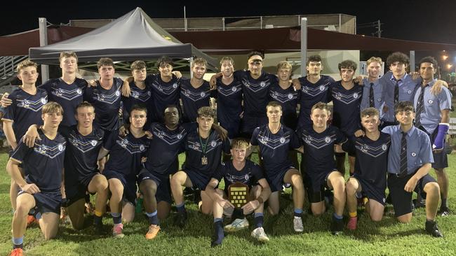 Ryan Catholic College's first XIII rugby league side after their 30-0 win over cross-town rivals Southern Cross Catholic College. Picture: Ryan Catholic College.